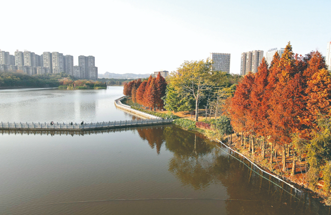 冬日湖景惹人醉